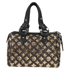 LOUIS VUITTON Monogram Eclipse Sequins Speedy 30 Bag Gold M40244 Auth yk18412M - 0