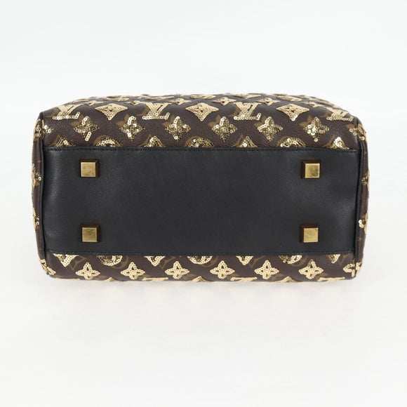 LOUIS VUITTON Monogram Eclipse Sequins Speedy 30 Tasche Gold M40244 Auth yk18412M