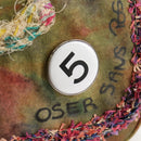 CHANEL Embroidery Graffiti Shoulder Bag Canvas Leather Khaki CC Auth yk18413SM-20