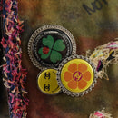 CHANEL Embroidery Graffiti Shoulder Bag Canvas Leather Khaki CC Auth yk18413SM-22