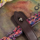 CHANEL Embroidery Graffiti Shoulder Bag Canvas Leather Khaki CC Auth yk18413SM-23