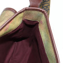 CHANEL Embroidery Graffiti Shoulder Bag Canvas Leather Khaki CC Auth yk18413SM-26