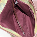 CHANEL Embroidery Graffiti Shoulder Bag Canvas Leather Khaki CC Auth yk18413SM-28