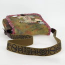 CHANEL Embroidery Graffiti Shoulder Bag Canvas Leather Khaki CC Auth yk18413SM-7