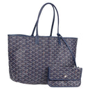GOYARD Herringbone Saint Louis PM Tote Bag PVC Navy Auth yk18428M-1
