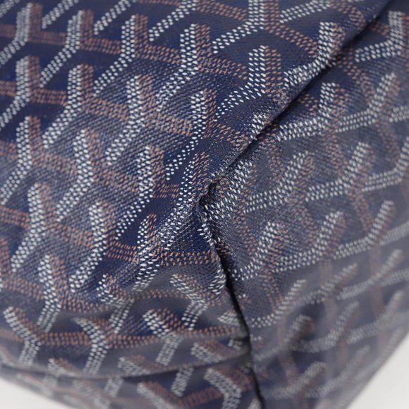 GOYARD Herringbone Saint Louis PM Tote Bag PVC Navy Auth yk18428M