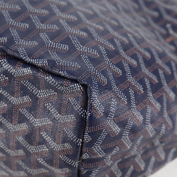 GOYARD Herringbone Saint Louis PM Tote Bag PVC Navy Auth yk18428M
