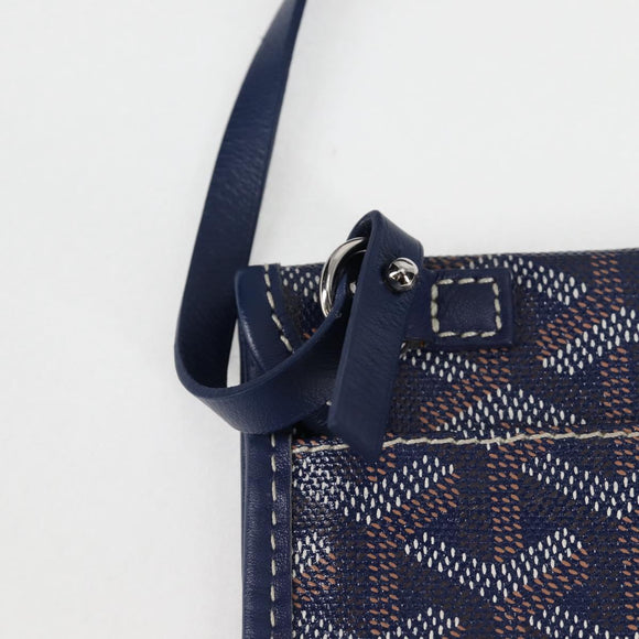 GOYARD Herringbone Saint Louis PM Tote Bag PVC Navy Auth yk18428M
