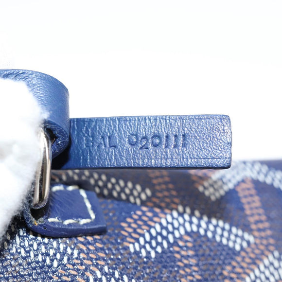 GOYARD Herringbone Saint Louis PM Tote Bag PVC Navy Auth yk18428M