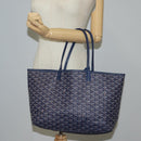GOYARD Herringbone Saint Louis PM Tote Bag PVC Navy Auth yk18428M-25