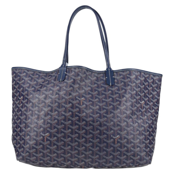 GOYARD Herringbone Saint Louis PM Tote Bag PVC Navy Auth yk18428M
