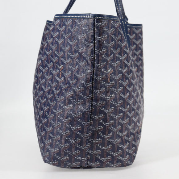 GOYARD Herringbone Saint Louis PM Tote Bag PVC Navy Auth yk18428M