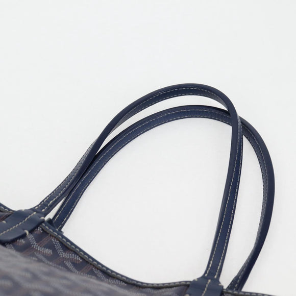 GOYARD Herringbone Saint Louis PM Tote Bag PVC Navy Auth yk18428M