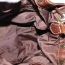 BURBERRY Nova Check Blue Label Shoulder Bag Wool Brown Auth yk18434-18