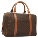 CELINE Macadam Canvas Hand Bag PVC Leather Brown Gold Auth yk18442V-1