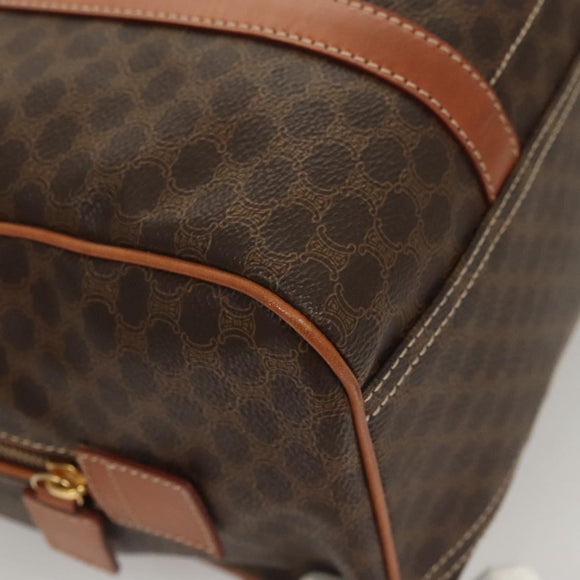 CELINE Macadam Canvas Hand Bag PVC Leather Brown Gold Auth yk18442V