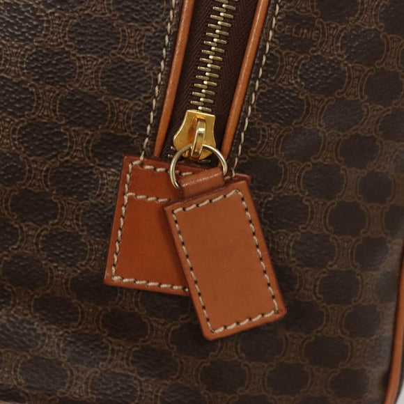 CELINE Macadam Canvas Hand Bag PVC Leather Brown Gold Auth yk18442V