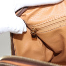 CELINE Macadam Canvas Hand Bag PVC Leather Brown Gold Auth yk18442V-23