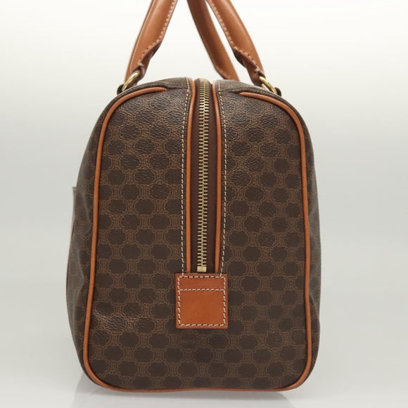 CELINE Macadam Canvas Hand Bag PVC Leather Brown Gold Auth yk18442V