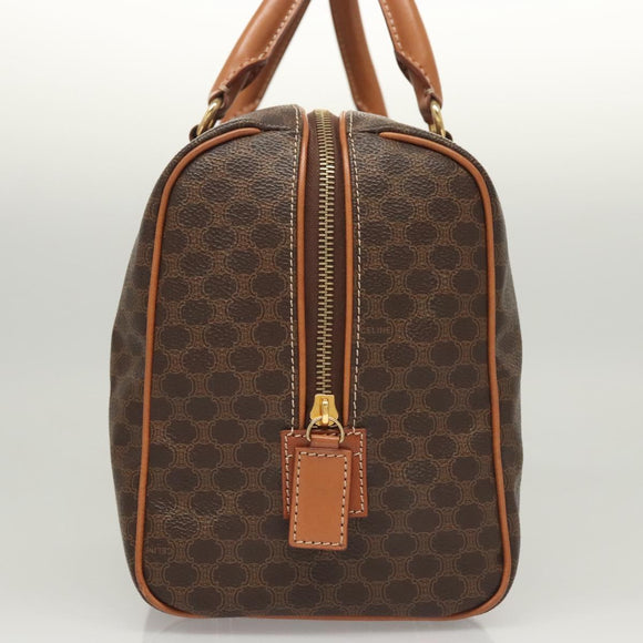 CELINE Macadam Canvas Hand Bag PVC Leather Brown Gold Auth yk18442V