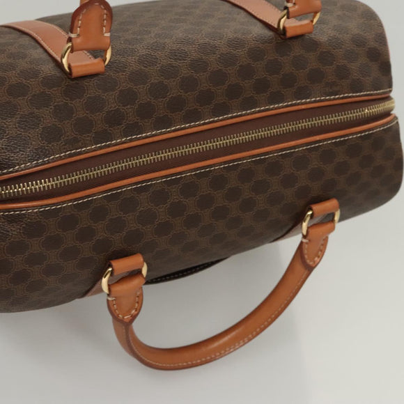 CELINE Macadam Canvas Hand Bag PVC Leather Brown Gold Auth yk18442V