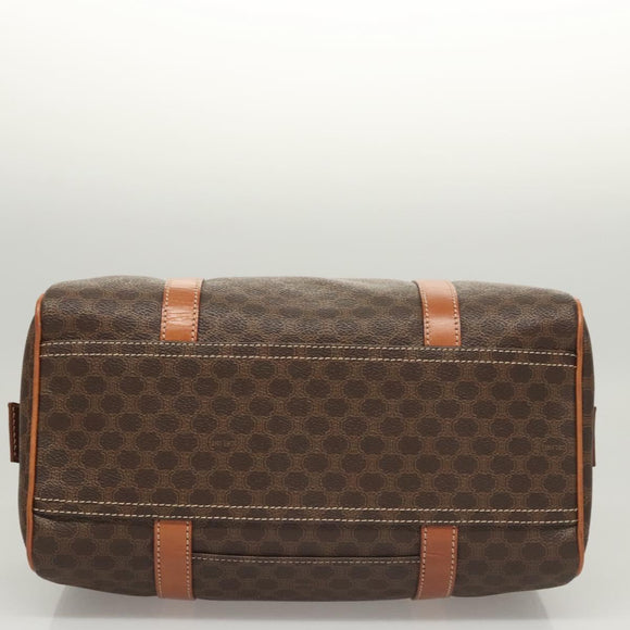 CELINE Macadam Canvas Hand Bag PVC Leather Brown Gold Auth yk18442V