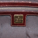 FENDI Zucchino Canvas Mamma Baguette Bag Enamel Brown Gold Auth yk18443V-20