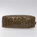 FENDI Zucchino Canvas Mamma Baguette Bag Enamel Brown Gold Auth yk18443V-5