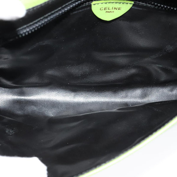 CELINE Shoulder Bag Leather Green Gold Auth yk18448