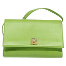 CELINE Shoulder Bag Leather Green Gold Auth yk18448-2