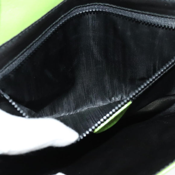 CELINE Shoulder Bag Leather Green Gold Auth yk18448