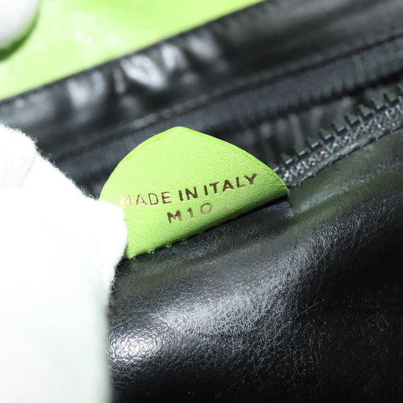 CELINE Shoulder Bag Leather Green Gold Auth yk18448