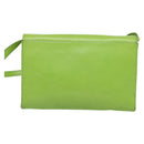 CELINE Shoulder Bag Leather Green Gold Auth yk18448-3
