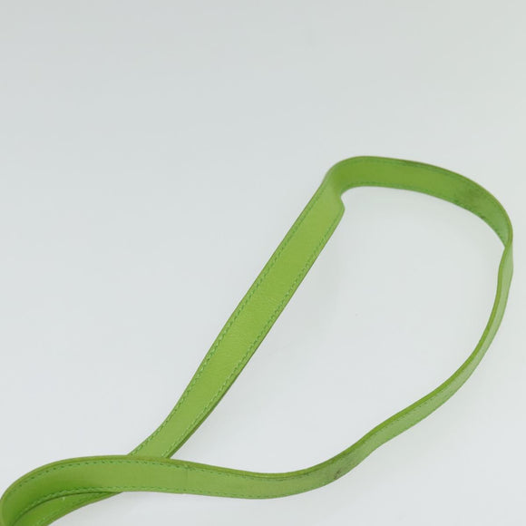 CELINE Shoulder Bag Leather Green Gold Auth yk18448