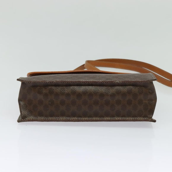 CELINE Macadam Canvas Hand Bag PVC Leather 2way Brown Gold Auth yk18454