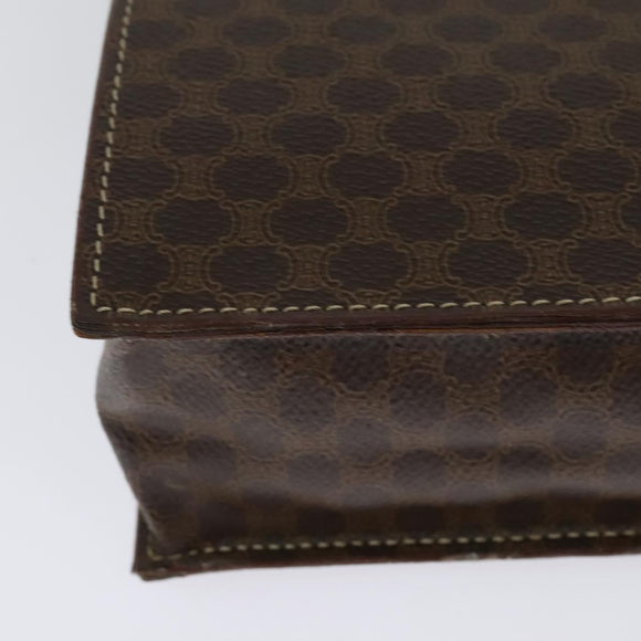 CELINE Macadam Canvas Hand Bag PVC Leather 2way Brown Gold Auth yk18454