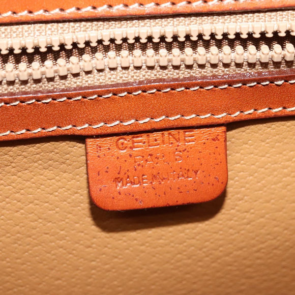 CELINE Macadam Canvas Hand Bag PVC Leather 2way Brown Gold Auth yk18454