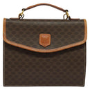 CELINE Macadam Canvas Hand Bag PVC Leather 2way Brown Gold Auth yk18454-13