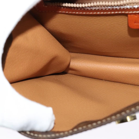 CELINE Macadam Canvas Hand Bag PVC Leather 2way Brown Gold Auth yk18454