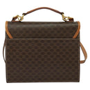 CELINE Macadam Canvas Hand Bag PVC Leather 2way Brown Gold Auth yk18454-2