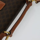 CELINE Macadam Canvas Hand Bag PVC Leather 2way Brown Gold Auth yk18454-7