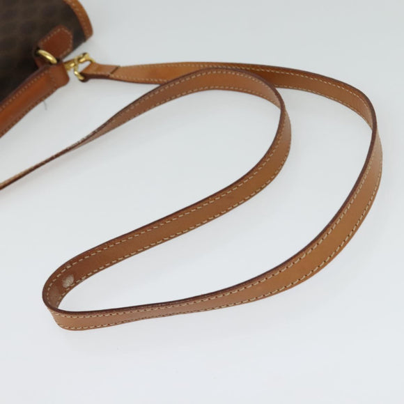 CELINE Macadam Canvas Hand Bag PVC Leather 2way Brown Gold Auth yk18454