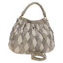 Miu Miu Shoulder Bag Leather 2way Gray Gold Auth yk18463-1