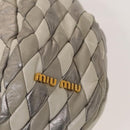 Miu Miu Shoulder Bag Leather 2way Gray Gold Auth yk18463-17