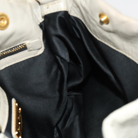 Miu Miu Shoulder Bag Leather 2way Gray Gold Auth yk18463