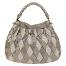 Miu Miu Shoulder Bag Leather 2way Gray Gold Auth yk18463-13