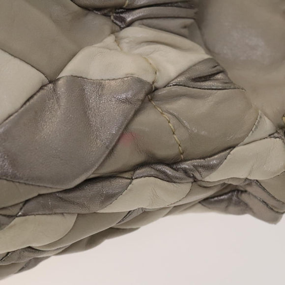 Miu Miu Shoulder Bag Leather 2way Gray Gold Auth yk18463