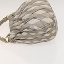 Miu Miu Shoulder Bag Leather 2way Gray Gold Auth yk18463-5