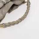 Miu Miu Shoulder Bag Leather 2way Gray Gold Auth yk18463-8