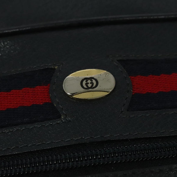 GUCCI GG Supreme Sherry Line Shoulder Bag PVC Navy Gold 001 56 6472 Auth yk18475